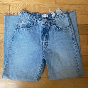 Zara straight leg ankle jeans - light blue size 6